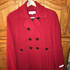 Red Calvin Klein Peacoat